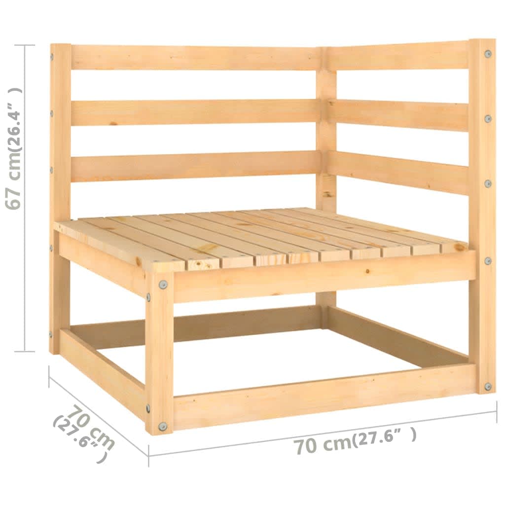 10-tlg. Garten-Lounge-Set mit Kissen Kiefer Massivholz